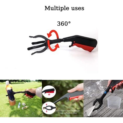 Greifzange, Auffangwerkzeug, Abfallgreifer, Komfortabler Gummigriff, Tragbar Für Zuhause (30 Cm), 2 Stück