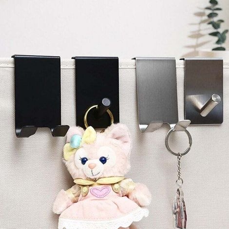 Gancio Per Asciugamani Doccia, Confezione Da 2 Ganci Per Asciugamani Combinati, Ganci Per Asciugamani Senza Foratura, Porta Rasoio (schwarz, Mit Anti-scivolo)