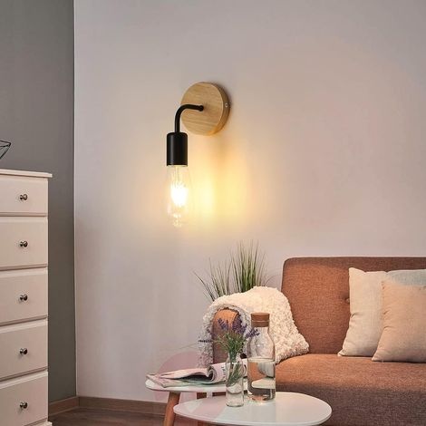 2-teiliges Wandleuchten-set Für Den Innenbereich, Industrielle Holzwandlampe, E27 Retro-wanddekoration Für Wohnzimmer, Schlafzimmer (leuchtmittel Nicht Enthalten, Max. 40 W)