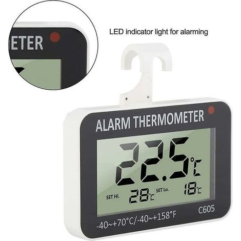Kühlschrankthermometer Mit Messbereich Von -40 °c Bis +70 °c. Elektronisches Kühlschrankthermometer Mit Digitalem Alarm. Gefrierfach.