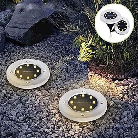 4er-set Solar-bodenleuchten Mit 8 Leds, Verbesserte, Hellere Lampenperlen, Solar-gartenleuchten, Scheibenleuchten, Wasserdichte Gartenleuchten