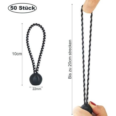 50 Spanngurte, 10 Cm Planenspanngurte, Spanngurte, Elastische Spanngurte, Gummispanngurte Mit Kugeln Für Pavillon, Flugzeug, Zelt, Vorhänge, Banner, Camping – Trime
