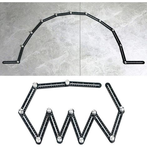 12-wege-lineal Aus Aluminiumlegierung, Präzises Mehrwinkel-messlineal Aus Hochwertiger Aluminiumlegierung, Layout-werkzeug Mit Lochraster Für Bauarbeiter