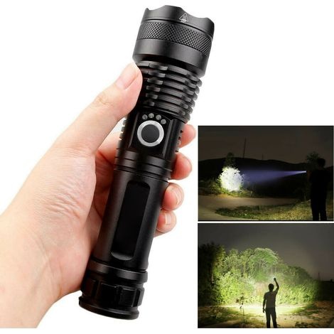 Leistungsstarke Usb-lade-taschenlampe P70 Mit Großem Teleskopzoom Für Nachtfahrten Und Camping