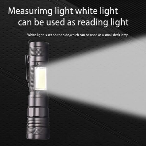 Wiederaufladbare Led-taschenlampe, Usb-direktladung, Seitenlichter, Einziehbar, Zum Wandern, Campen Und Für Den Täglichen Gebrauch.