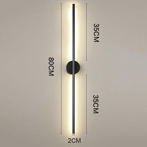 Moderne Schwarze Wandleuchte Für Den Innenbereich, 24-w-led-wandleuchte Mit Linearem Design, 3000 K Warmweiß, Acryl-wandleuchte Für Schlafzimmer, Wohnzimmer, Hotel, Treppenhaus, Flur