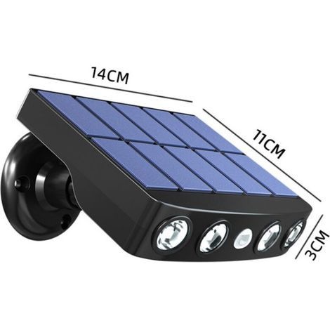 Wasserdichte Und Verstellbare Solar-außenleuchte Mit Personenerkennungssensor, Hochwertigen Schnellladepanels, 5v 300ma (14113cm)