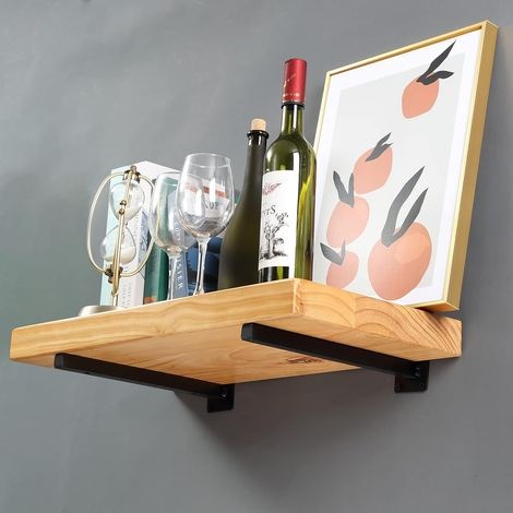 Industrielle Regalhalterung Retro Wandmontage Regalträger - Retro Metallregalhalterungen Mit Schrauben Wandmontage Regal Bodenflansch Sanitär Steampunk Ländlich (40 Cm 4 Stück, Schwarz)