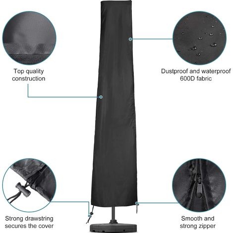 240 Cm Wasserdichte Sonnenschirmhülle, 420d Oxford-gewebe, Robuste Sonnenschirmhülle Für Den Garten