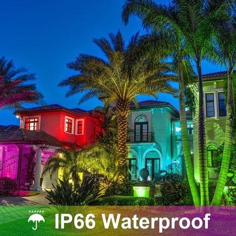 50-w-rgb-flutlichtstrahler Mit Farbwechsel, Led-flutlichtstrahler Für Den Außenbereich Mit Fernbedienung, Ip66 Wasserdicht