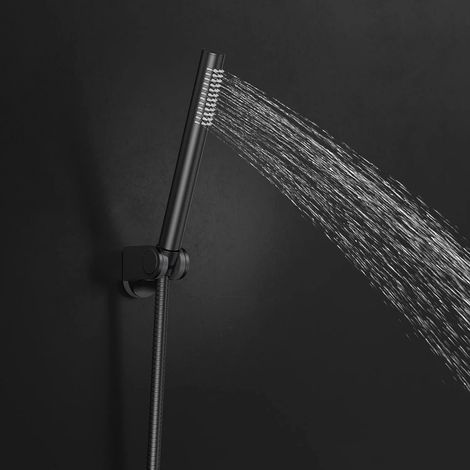 Wassersparender Duschkopf, Einstrahl-handbrause Mit 48 Antikalkdüsen, Antikalk-duschkopf, Massives Messing, Schwarzer Duschkopf