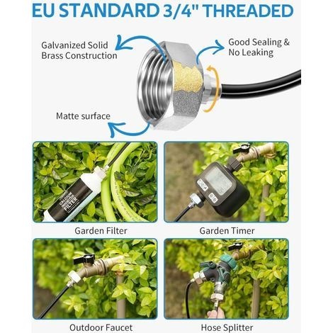 8-meter-außennebelsystem – 7 Messingdüsen + 2 Ersatzdüsen – 3/4"-messingadapter – Effiziente Thermische Kühlung
