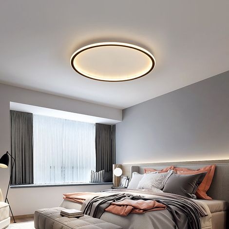 Led-deckenleuchte, Flach, 24 W, 3000/4500/6000 K, 2700 Lm, Moderne, Ultradünne, Runde, Schwarze Deckenleuchte Ø 30 Mm Für Wohnzimmer, Küche, Esszimmer, Flur, Zuhause, Büro, Außenbereich, Veranda