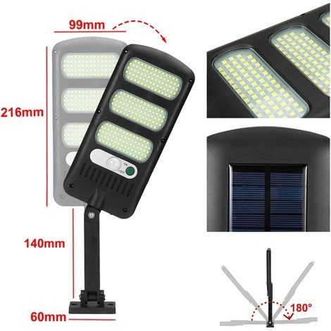 Solar-außenleuchten, 1er-pack 213 Led-außenbeleuchtung Mit Bewegungsmelder, Wasserdicht, 180° Verstellbare Solarleuchten Für Außenwände, Garten, Straße, Veranda