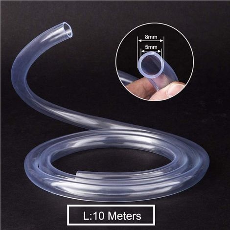 Pvc-schlauch – 10 Meter Druckschlauch, Hochflexibler Silikonschlauch, 5 Mm Innendurchmesser X 8 Mm Außendurchmesser, Luftschlauch, Sauerstoffschlauch Für Aquarien, Kraftstoffschlauch, Ölschlauch