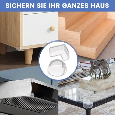 Set Mit 30 Ecken- Und Kantenschonern (16 Abgerundete Ecken + 14 Eckige Ecken), Transparente Eckenschoner, Geeignet Für Tische