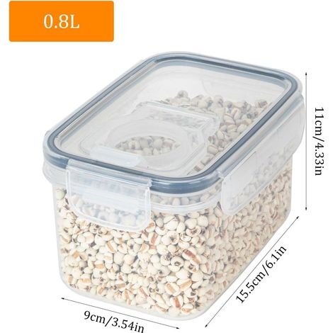 Lebensmittelbehälter – Bpa-freier, Luftdichter, Rechteckiger 0,8-liter-behälter Mit Deckel – Aufbewahrung Für Kühlschrank Und Gefrierschrank – Küchenaufbewahrung