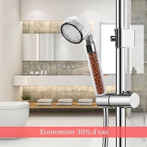 Antikalk-duschkopf, Wassersparender Led-duschkopf Mit 3 Farbwechseln, Transparente Handbrause Mit Ionenfilter Und Spa-stein