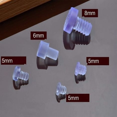 Glas-tischpuffer Mit Stange Für Tische, Möbel, Schränke, Kantenbohrungen 5 Mm/6 Mm/8 Mm (150 Stück) H304