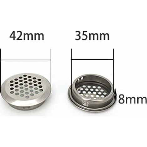 Grille De Ventilation 20 Pièces Grille Inox Grille D'Aération Trou Respiration Pour Armoire Placard Air Évacué Grille D'Évacuation Ventilation Pour Cuisine Meubles Bouche Ronde (35mm)