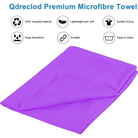 Mikrofaser-strandtuch Für Sonnenliegen, Strandtuch Für Damen Und Herren, Schnelltrocknend/mehrere Taschen/leicht/extrem Saugfähig, 75 X 210 Cm, Lila