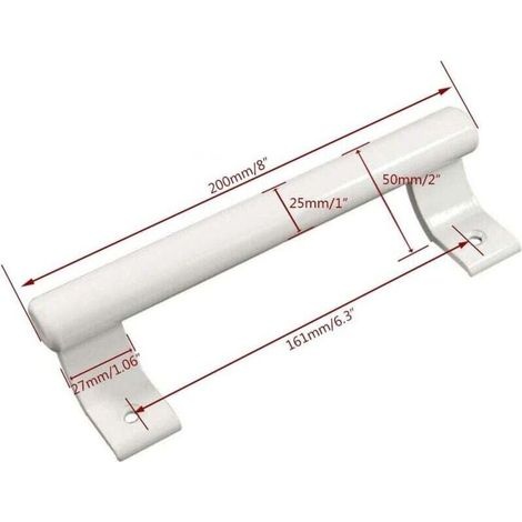 Türgriff Aus Aluminium, Bein 200 Mm, Für Balkon Und Mobiler Badezimmersitz (bianco)