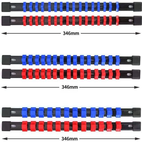 6er-set Steckschlüsselhalter Zum Aufclipsen Für 1/2", 3/8" Und 1/4"-antriebe, Multifunktionaler Kunststoff, Werkzeugschrankschiene