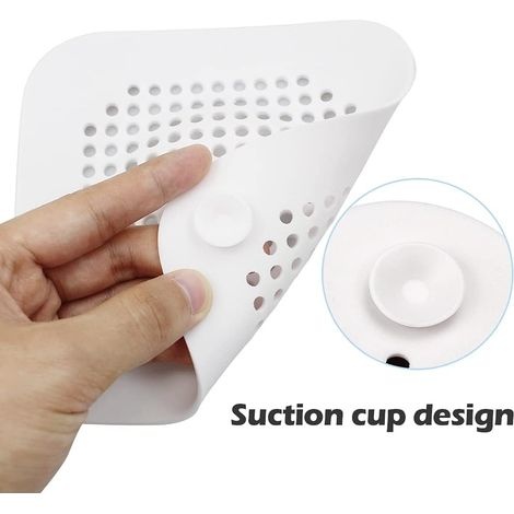 Set Mit 2 Universellen Silikon-abflusssieben, Silikon-haarfänger Für Dusche, Duschsieb Mit 4 Saugnäpfen, Für Badezimmer, Badewanne, Küchenspüle (weiß)