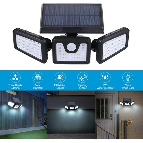 100 Led Solar-wandleuchten Für Den Außenbereich, Bewegungsmelder-solarleuchten Für Terrassentür, Garten, Einfahrt, Garage (2er-pack)