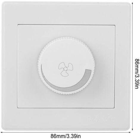 220v 15 300w 86x86mm Deckenventilator-schalter Dimmer Lichtsteuerungsknopf Weißes Wandpanel Lichtdimmerschalter