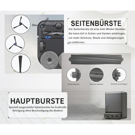Zubehörset Für Saugroboter: Hauptbürste, Reinigungstücher, Filter, Seitenbürsten, Ersatz-staubsaugerbeutel