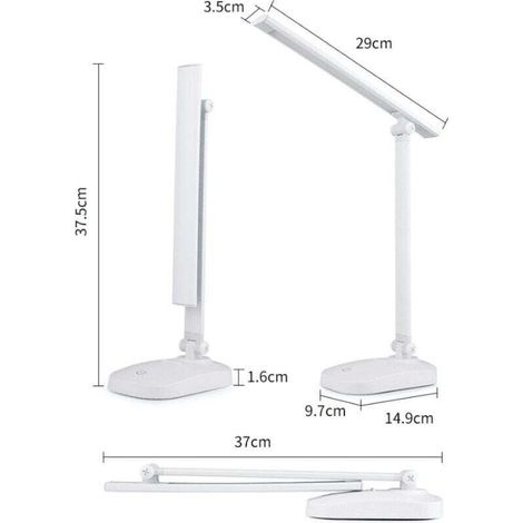 Lampe De Table Led Rechargeable Usb 3 Couleurs Changeantes Veilleuse Pliable Protection Yeux Bureau Atelier Couture