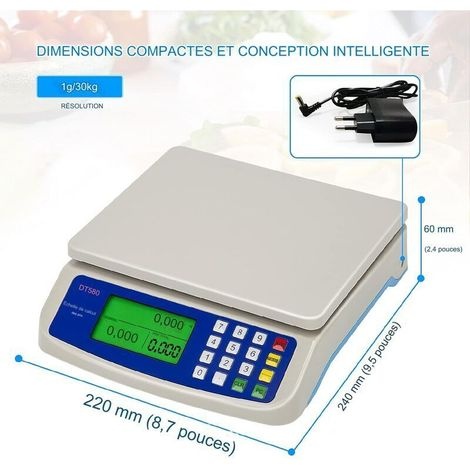 Professionelle Digitale Küchenwaage 30 Kg – Edelstahl – 1 G Genauigkeit – Großes Lcd-display – Tara-funktion Für Präzises Wiegen