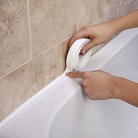 2 Stück Rouleau De Joints Adhesives Cuisine Et Salle De Bain Épaisseur 2,2 Cm Longueur 3,2 M Blanc