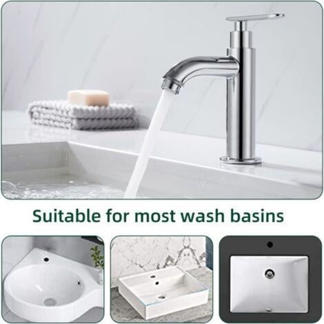 Runde Kaltwasser-armatur, Mischbatterie Für Waschbecken, Badezimmerarmatur, Robuste Metallarmatur, Keramikkartusche Für Handwaschbecken, Toilette Oder Keller