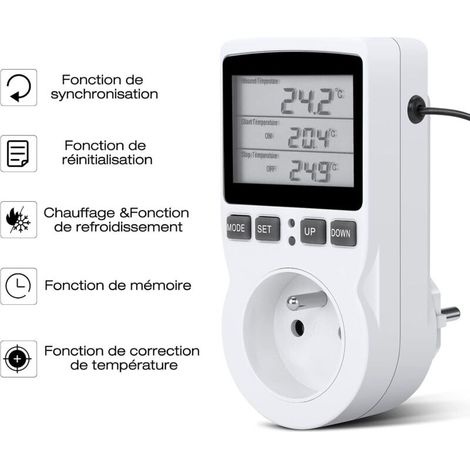 Programmierbare Digitale Thermostat-steckdose, Temperaturregelung – Bereich -40 °c Bis 120 °c, 1,8 M Sonde, Heiz- Und Kühlmodus