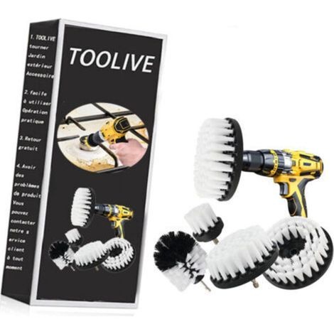 5-teiliges Bohrmaschinen-reinigungsbürsten-set, Bestehend Aus: Bohrmaschine, Pad, 5 Teilen