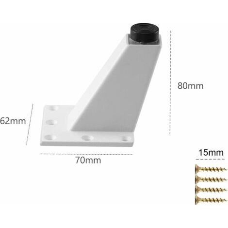 4 Stück Möbelfüße, Abgewinkelte Möbelfüße Aus Aluminium, Ersatzbeine Für Kommoden, Tische, Sofas Und Schränke, Inklusive Befestigungsschrauben, Weiß, 80 Mm