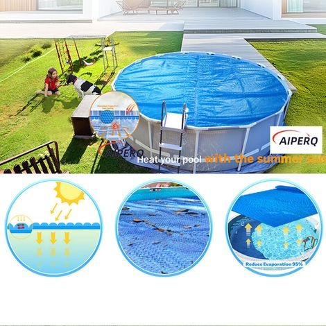 Runder Pool (3 M Durchmesser) Sonnenschutzplane, Wetterfest, Faltbar, Energiesparend