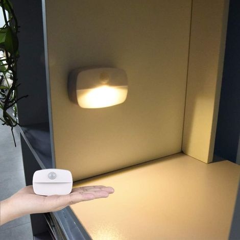 Automatisches Led-nachtlicht [2er-pack], Wand-nachtlicht Mit Selbstklebendem Bewegungssensor, Wand-nachtlicht Für Badezimmer, Schlafzimmer, Flur (warmweiß)