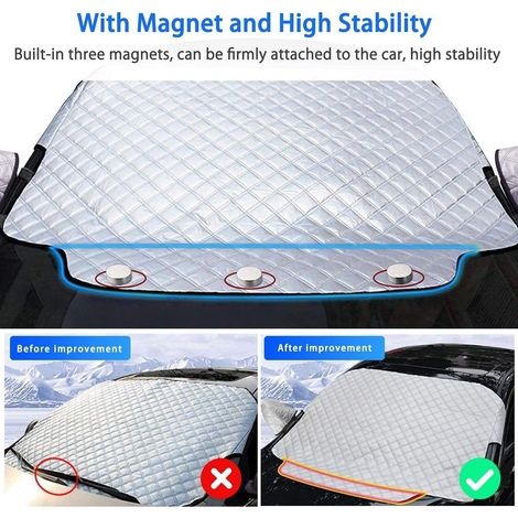 Auto-windschutzscheibenabdeckung, Magnetische Schneeabdeckung, Windschutzscheibenabdeckung Mit Seitenspiegelabdeckung, Frostschutz Für Autos (145 × 118 Cm)