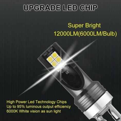H7 Led-nebelscheinwerferlampen-set, 200 W, 6000 K Weiß, Mit Hid-decoder, Schwarz, 2 Stück