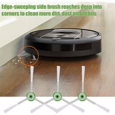 Set Mit 3 Ersatz-seitenbürsten, Kompatibel Mit Irobot Roomba E, I & J Serie E5, E6, I3, I3+, I4, I4+, I5, I5+, I6, I6+, I7, I7+, I8, I8+, J7, J7+ Plus Saugrobotern