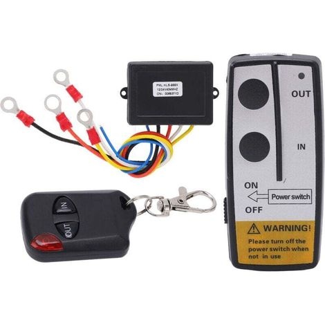 Kit De Télécommande De Treuil Sans Fil Avec Récepteur 12v 24v, Accessoire Universel Longue Portée De 75 Pieds