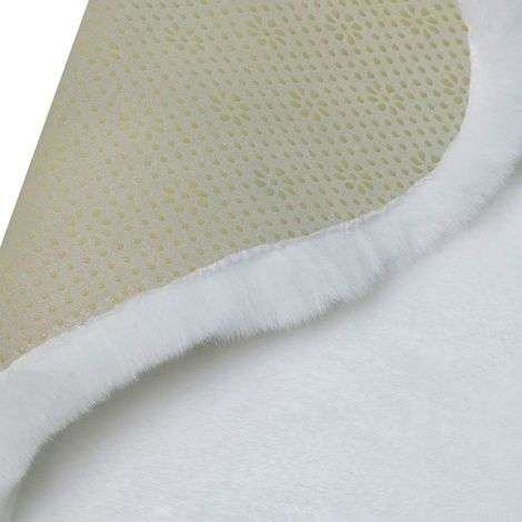 Kunstfellteppich Aus Kaninchenfell, Kunstschaffellteppich, Wollteppich, Rutschfester Teppich Für Wohnzimmer, Schlafzimmer, Sofa-bodenmatte, Superweich, Haart Nicht (weiß, Rund 30x30cm)