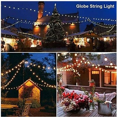 G40 Lichterkette Für Den Außenbereich, 15 M, Led-lichterkette Für Innen Und Außen, Warmweiß, 46+4 E12-glühbirnen, Ip45 Wasserdicht