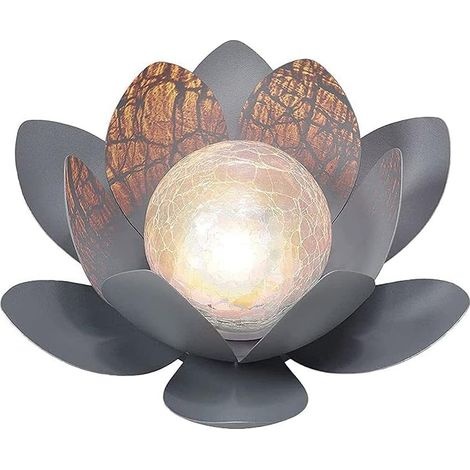 Solar-lotusblumenlampe – Wiederaufladbare, Solarbetriebene Led-blumenleuchte – Umweltfreundliche Gartendekoration, Teich- Und Wegbeleuchtung, Dekorative Gartenleuchte Für Rasen Und Flur, Weiß
