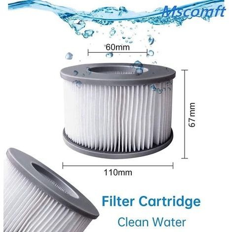 Packung Mit 6 Ersatzfilterkartuschen Für Aufblasbare Mspa-pools Und Whirlpools