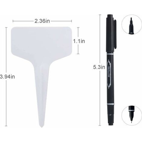 Pflanzenetiketten, Setzlingsetiketten, 60 X T-förmige Etiketten Für Den Gemüsegarten (6 X 10 Cm), Wasserfeste Etiketten, Wiederverwendbare Etiketten – Für Pflanzgefäße Und Zubehör. (weiß, 60 Stück)