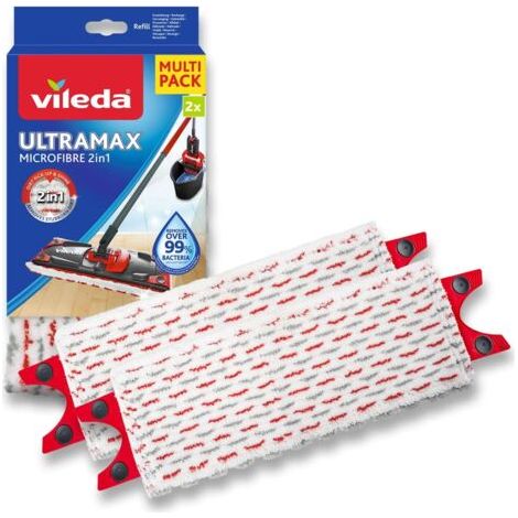 Geeignet Für Ultramax-nachfüllpackungen, 2er-pack, Kompatibel Mit Allen Flachwischsystemen Und Allen Bodenarten, Beseitigt Über 99 % Der Bakterien Nur Mit Wasser.
